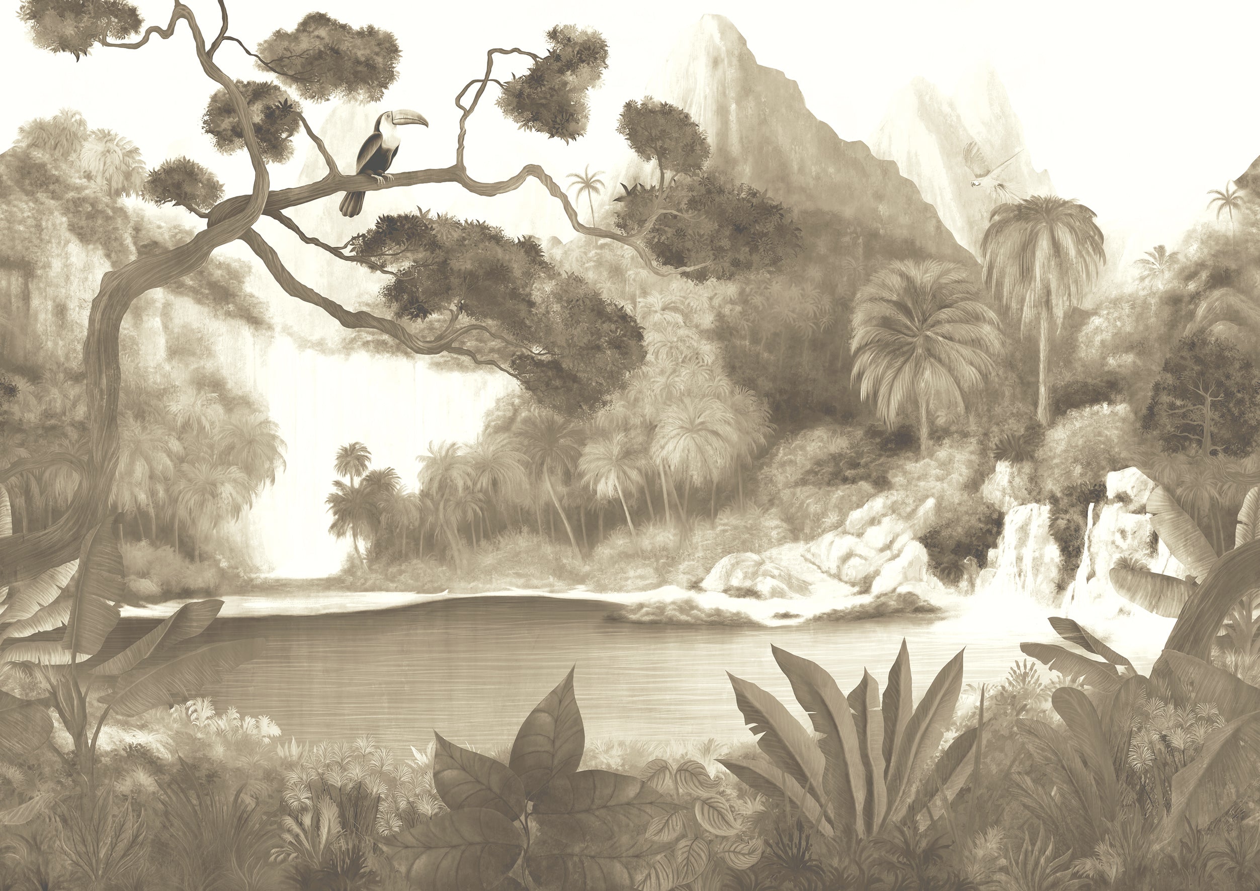 Papel Mural - Toucan Sepia - DG4TOU101X