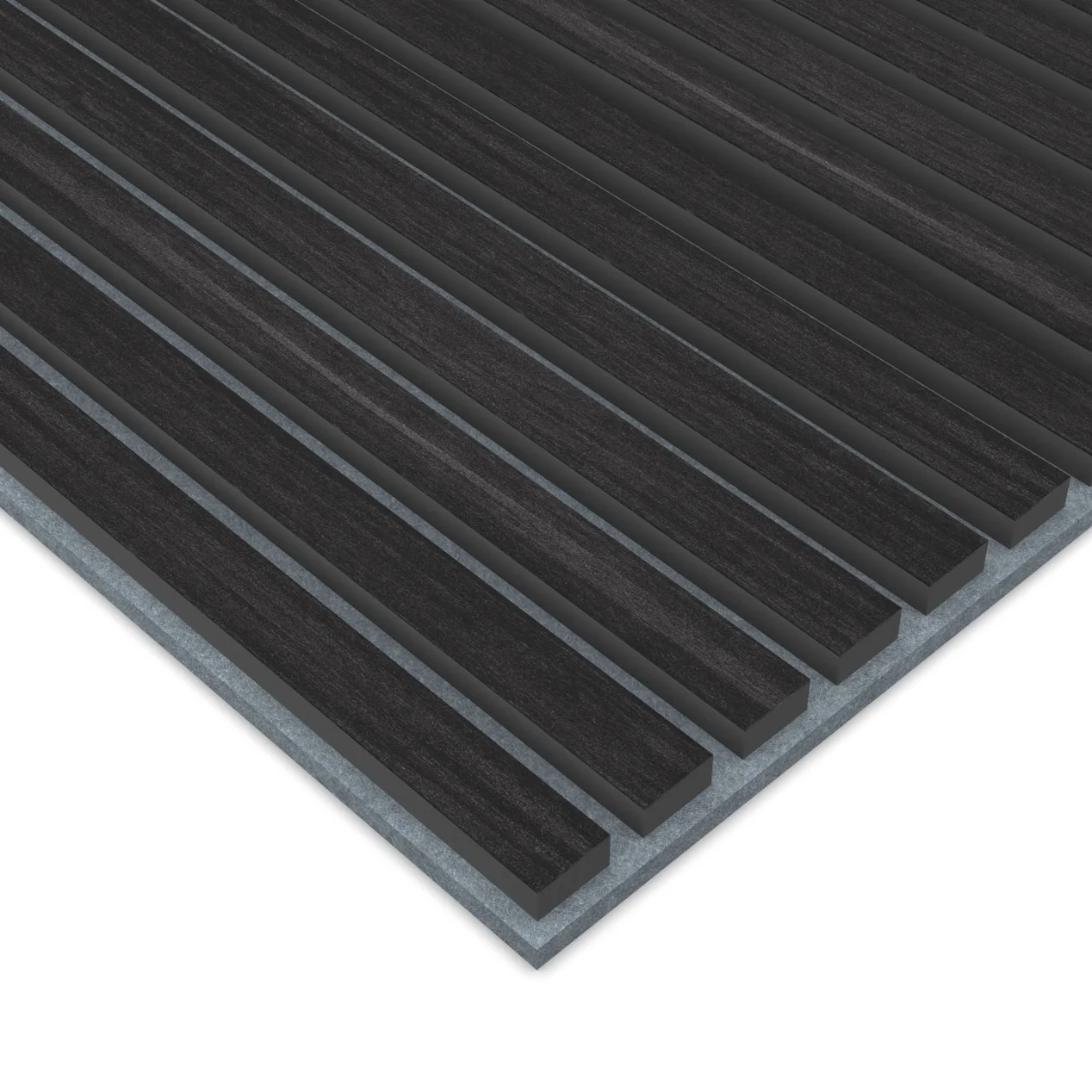Panel Acustico 60x60 Encina Negra / PET Gris