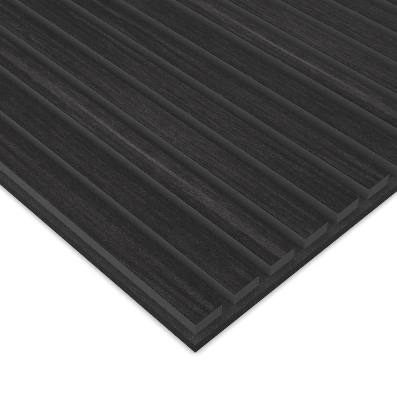 Panel Acustico 60x60 Encina Negra / PET Negro