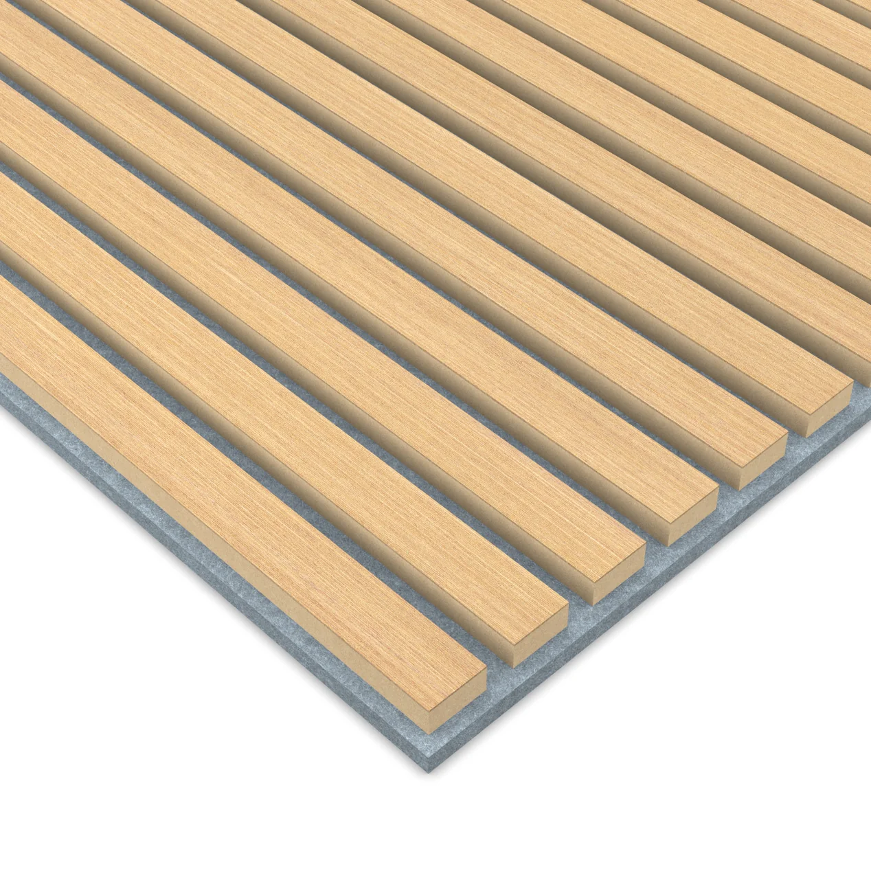 Panel Acustico 60x60 Freijo / PET Gris