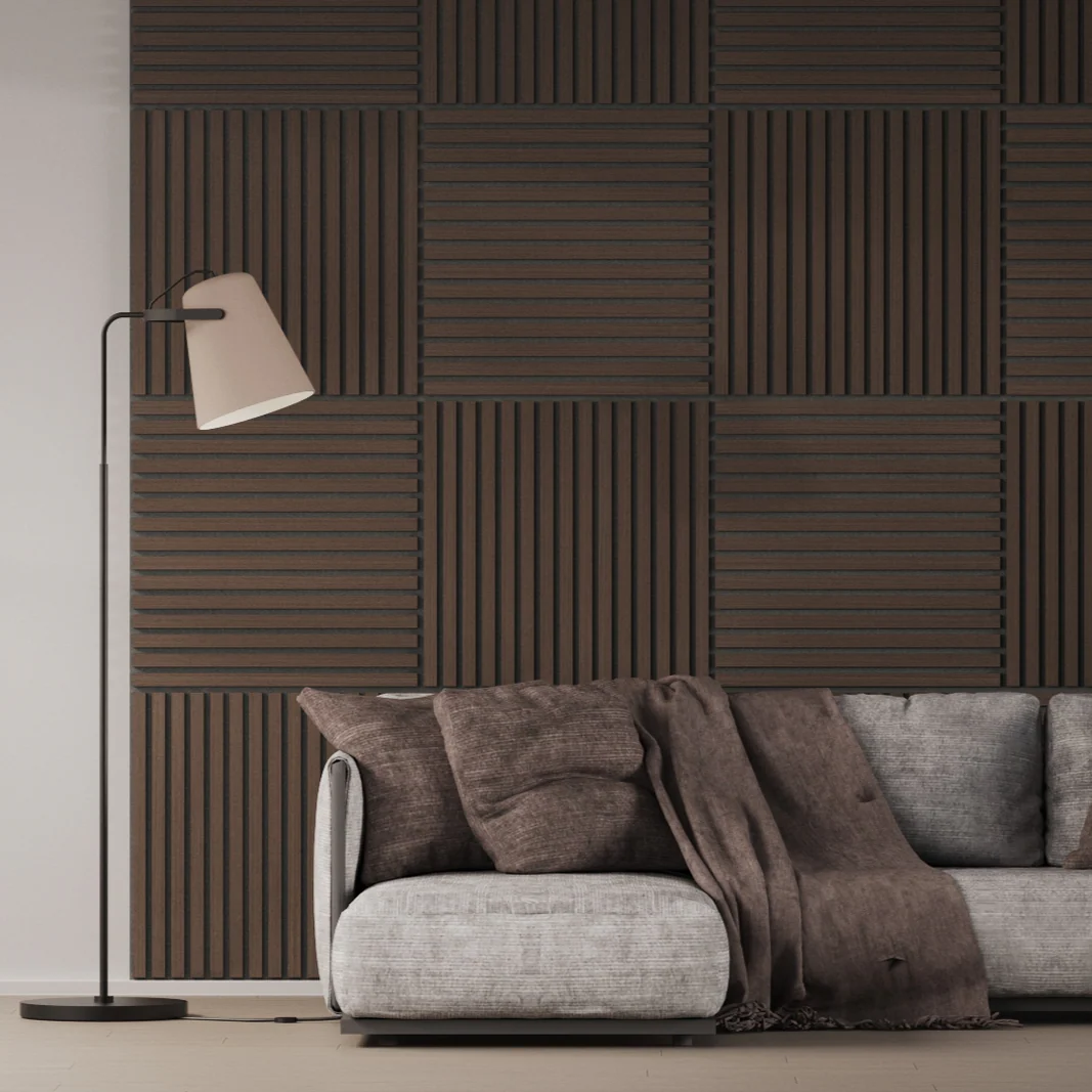 Panel Acustico 60x60 Gris Lineal / PET Gris