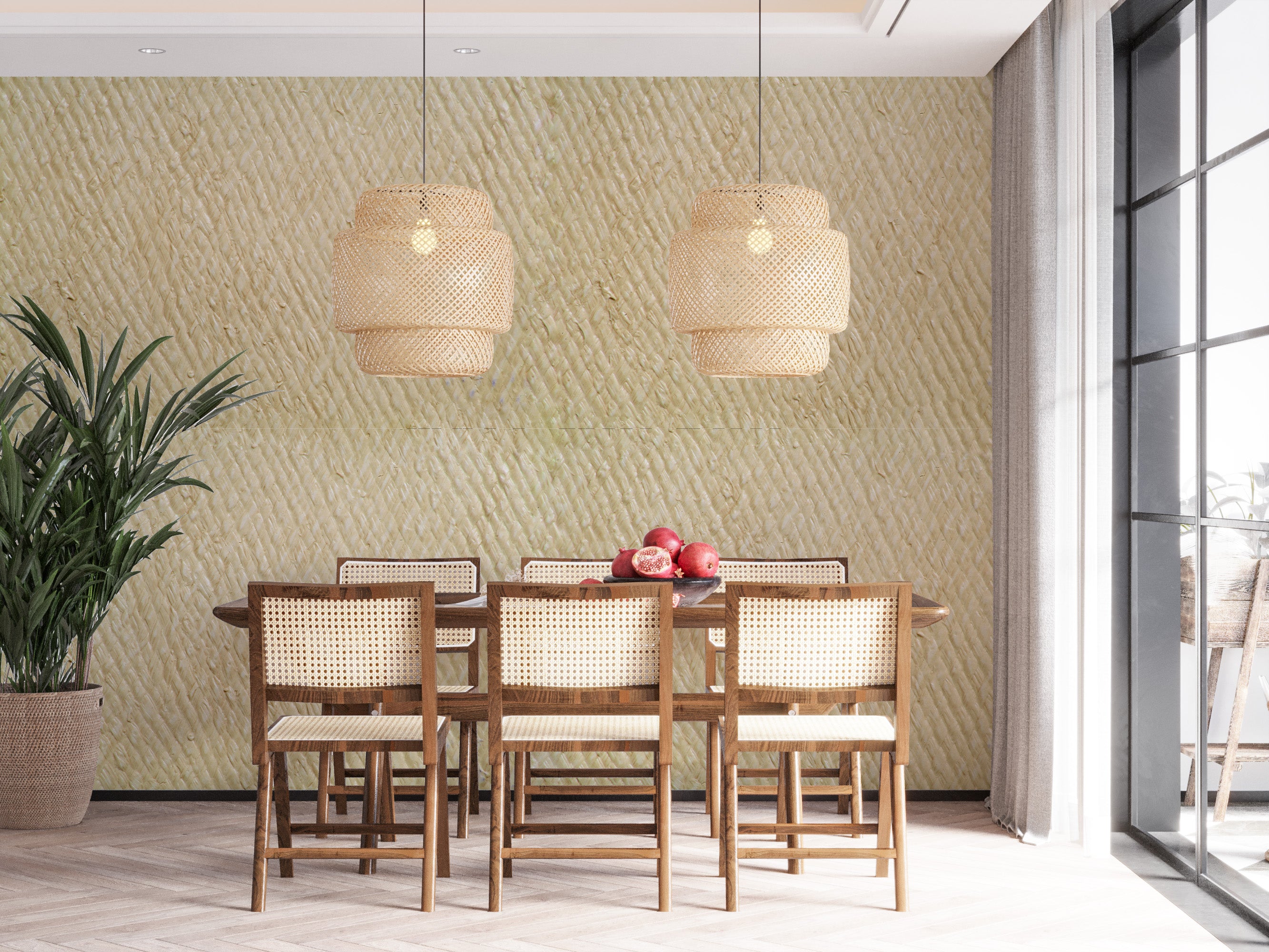 Papel Mural - Raffia Beige