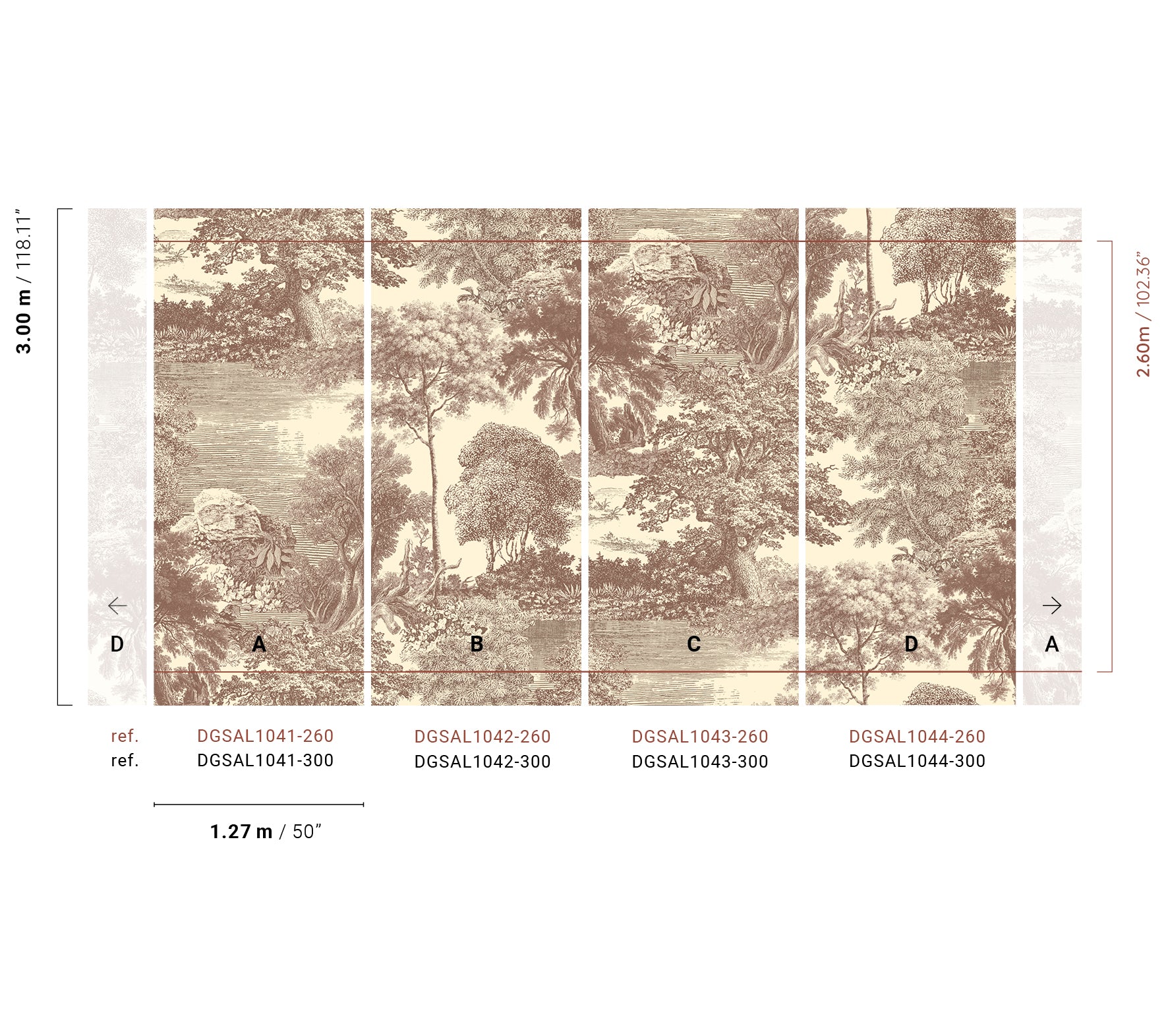 Papel Mural - Salcey Taupe - DGSAL104X