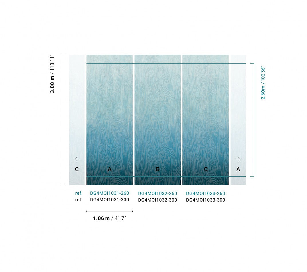 Papel Mural - Moire Blue - DG4MOI103X