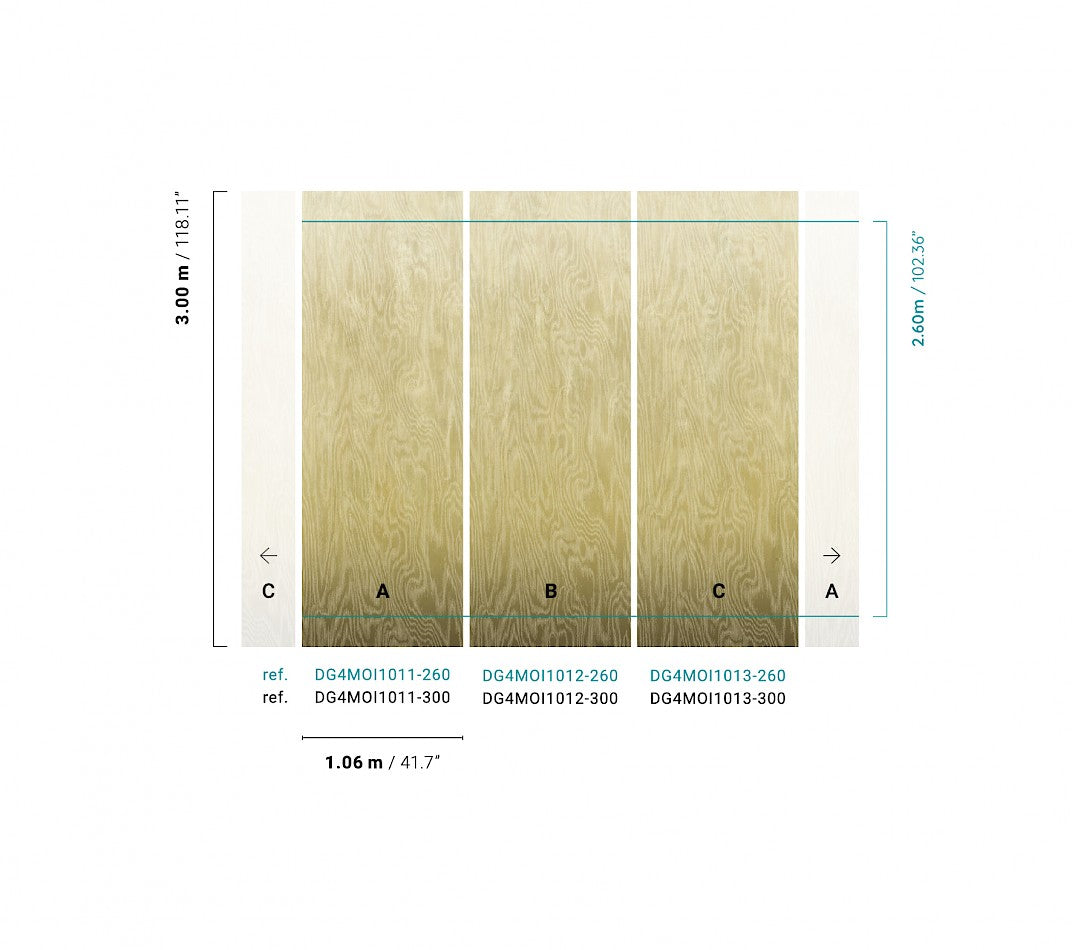 Papel Mural - Moire Gold - DG4MOI101X