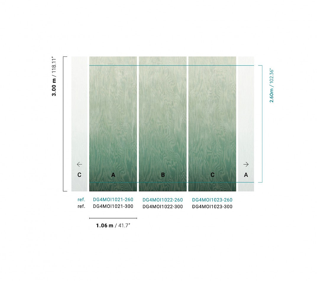 Papel Mural - Moire Green - DG4MOI102X