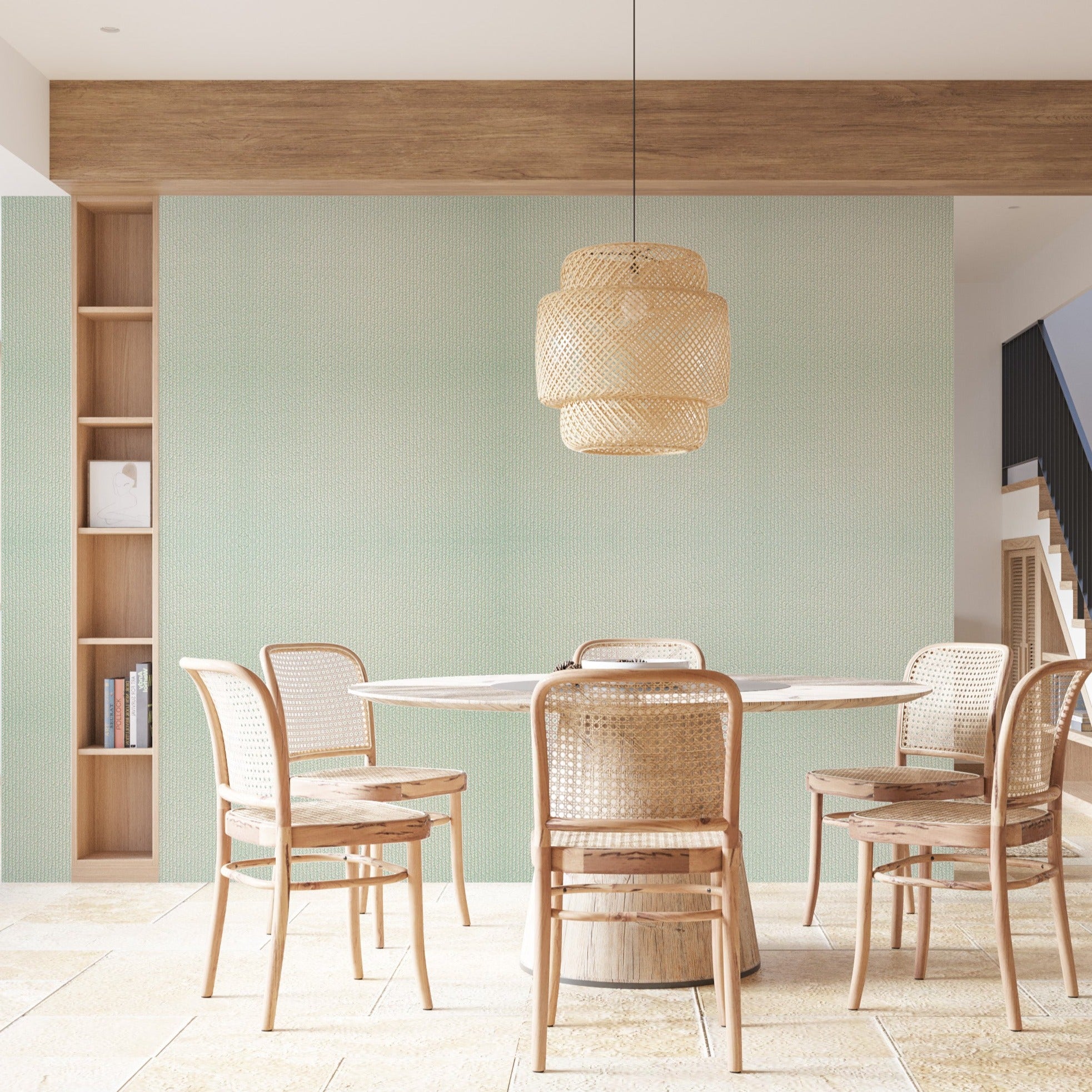 Papel Mural - Rattan Soft Mint