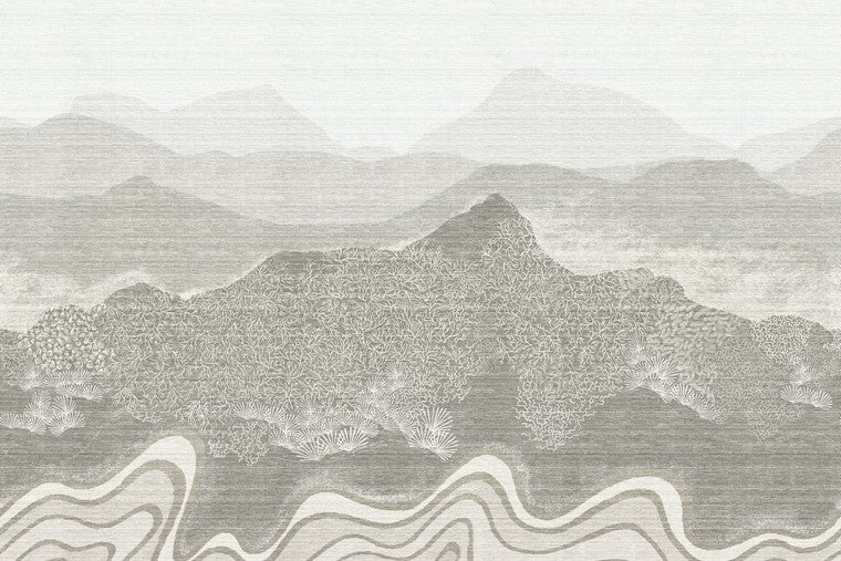 Papel Mural - Nebula Silver - DGZON201X