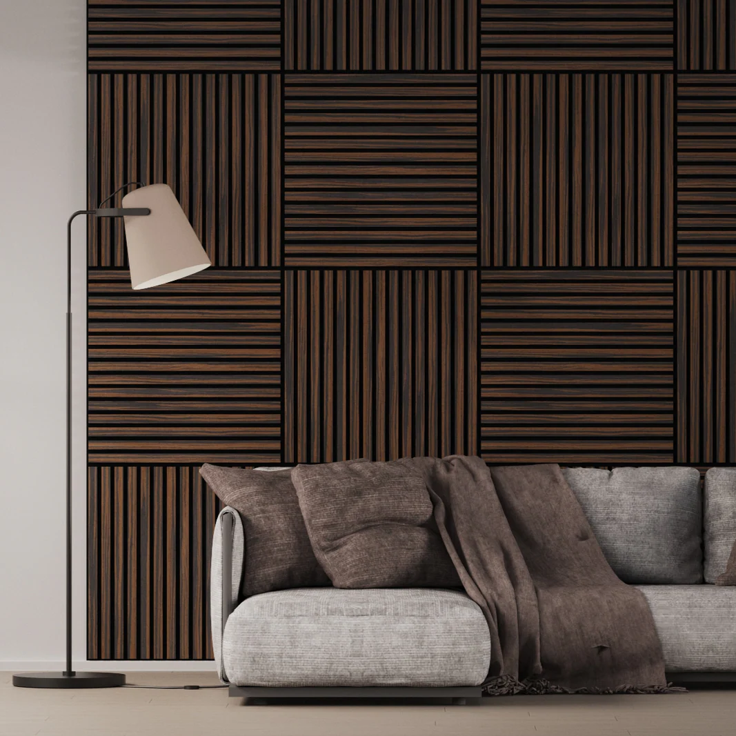 Panel Acustico 60x60 Ebano / PET Negro