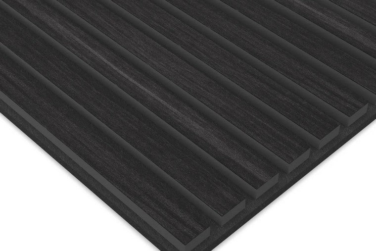 Panel Acustico 60x60 Encina Negra / PET Negro