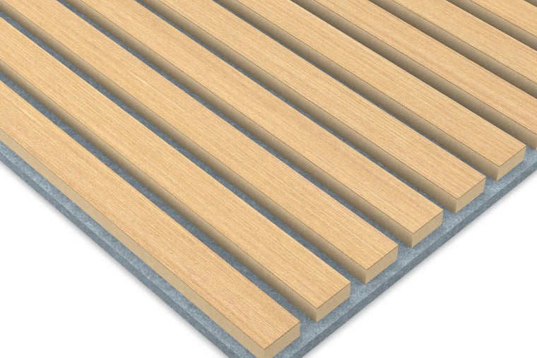 Panel Acustico 60x60 Freijo / PET Gris