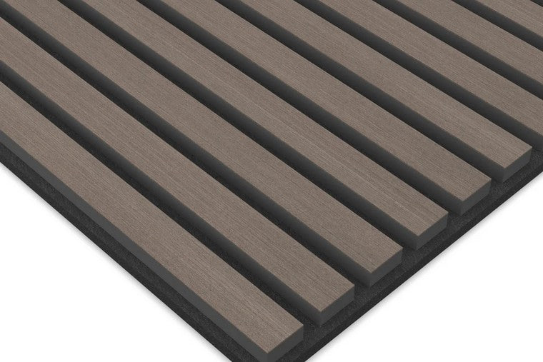 Panel Acustico 60x60 Gris Lineal / PET Negro