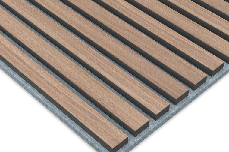 Panel Acustico 60x60 Nogal / PET Gris