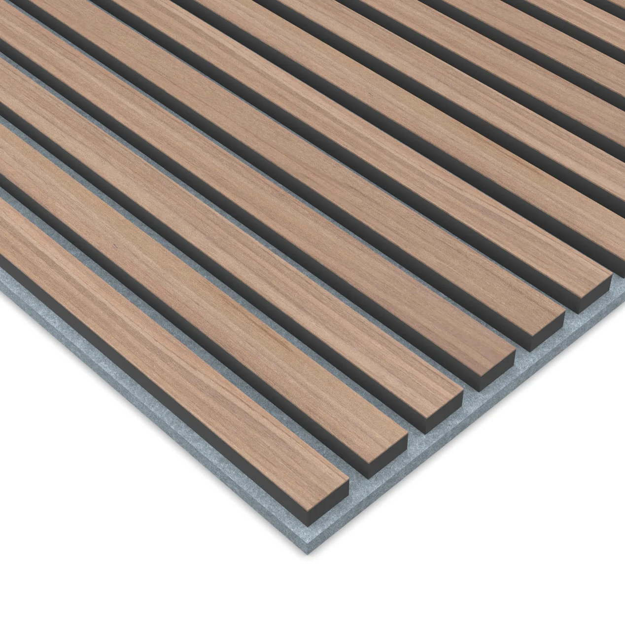 Panel Acustico 60x60 Nogal / PET Gris