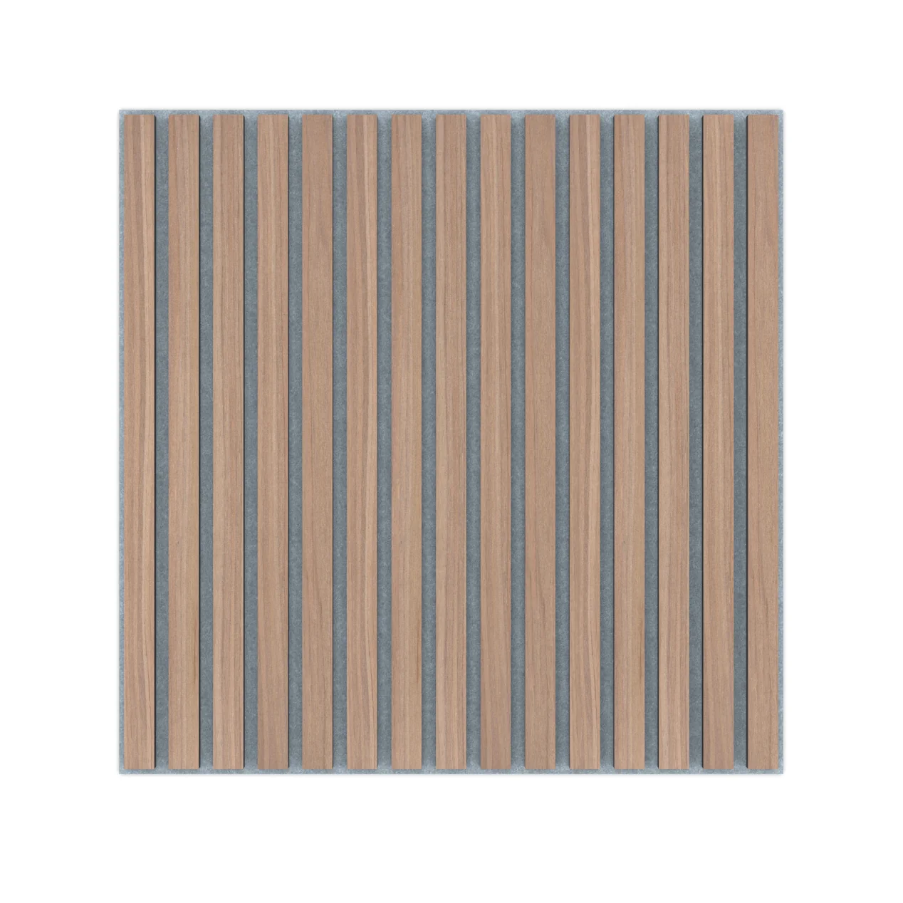 Panel Acustico 60x60 Nogal / PET Gris
