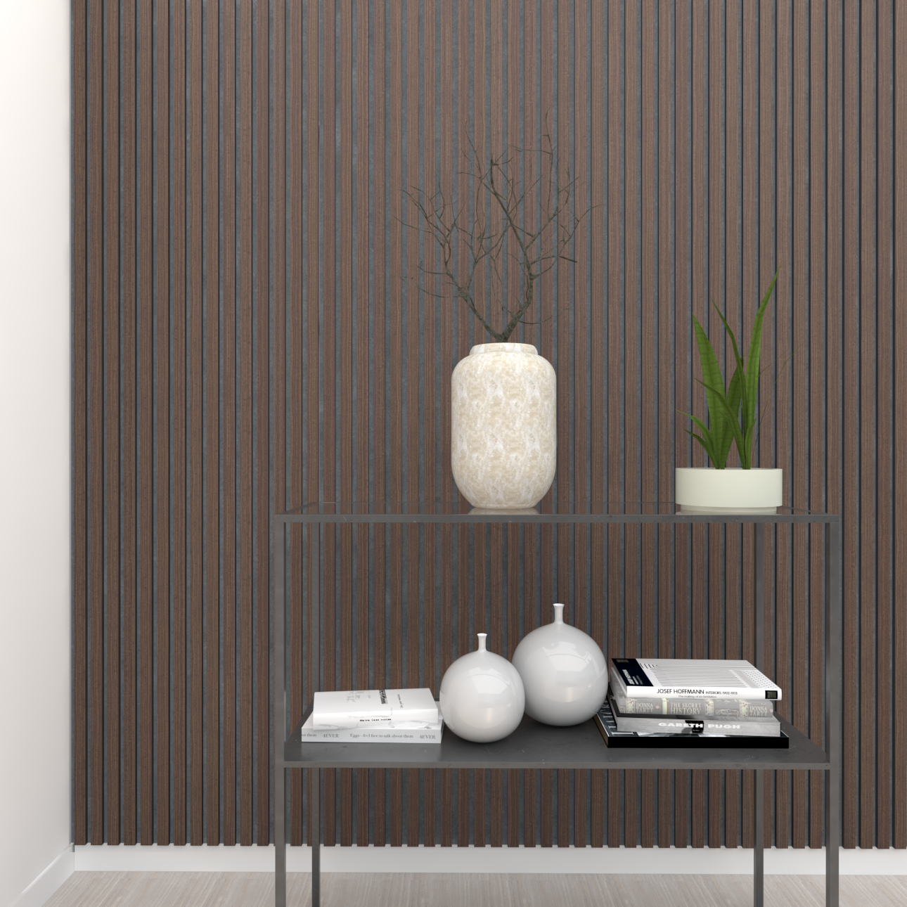 Panel Acustico Wenge / PET Gris