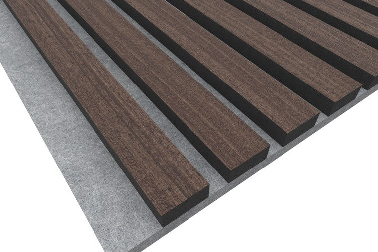 Panel Acustico Wenge / PET Gris