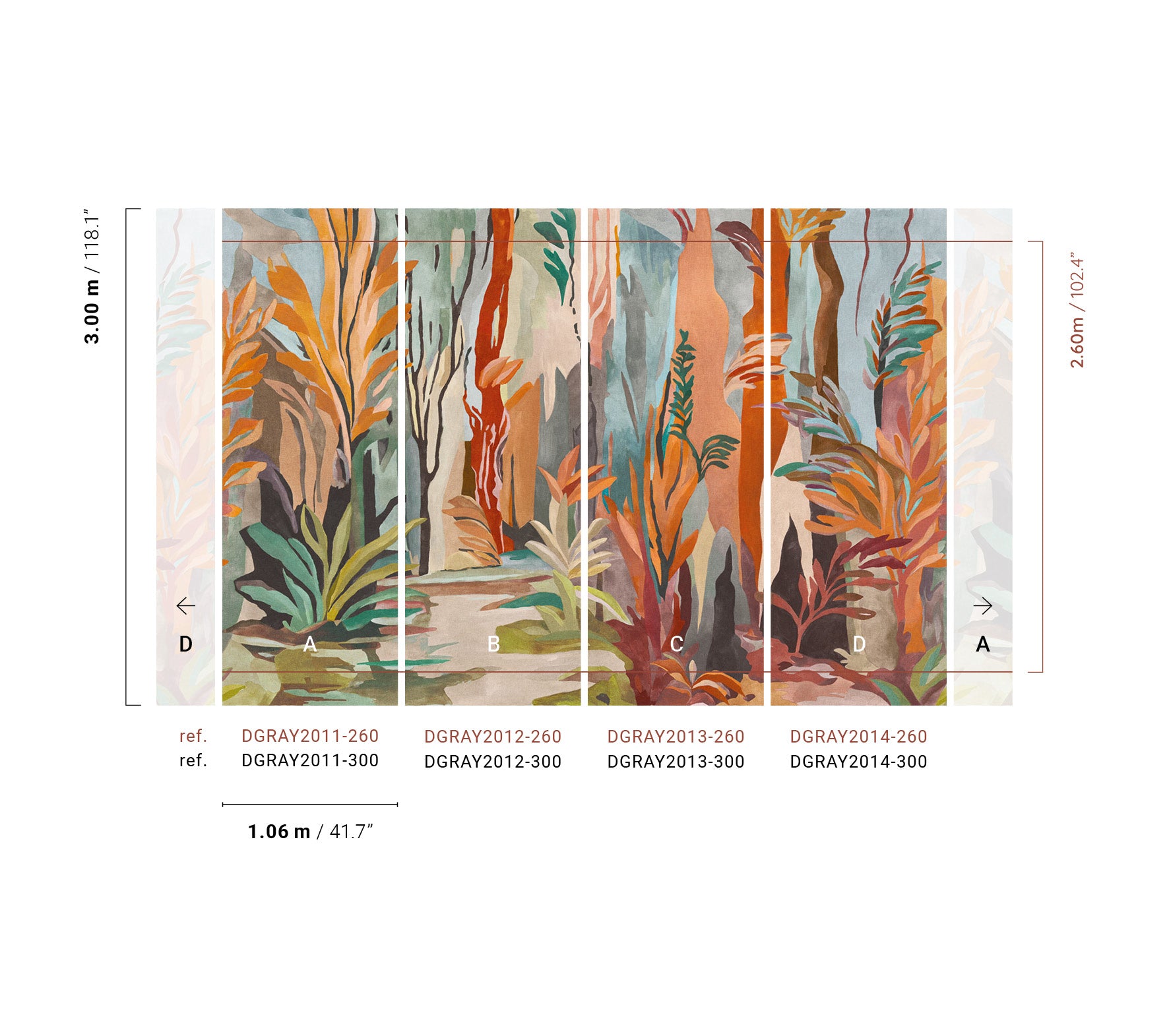 Papel Mural - Taiga Auburn - DGRAY201X-260