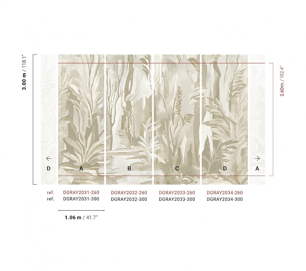 Papel Mural - Taiga Jungle - DGRAY203X-260